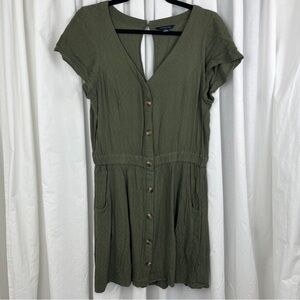 American Eagle Khaki Green Fit and Flare Dress Size Large